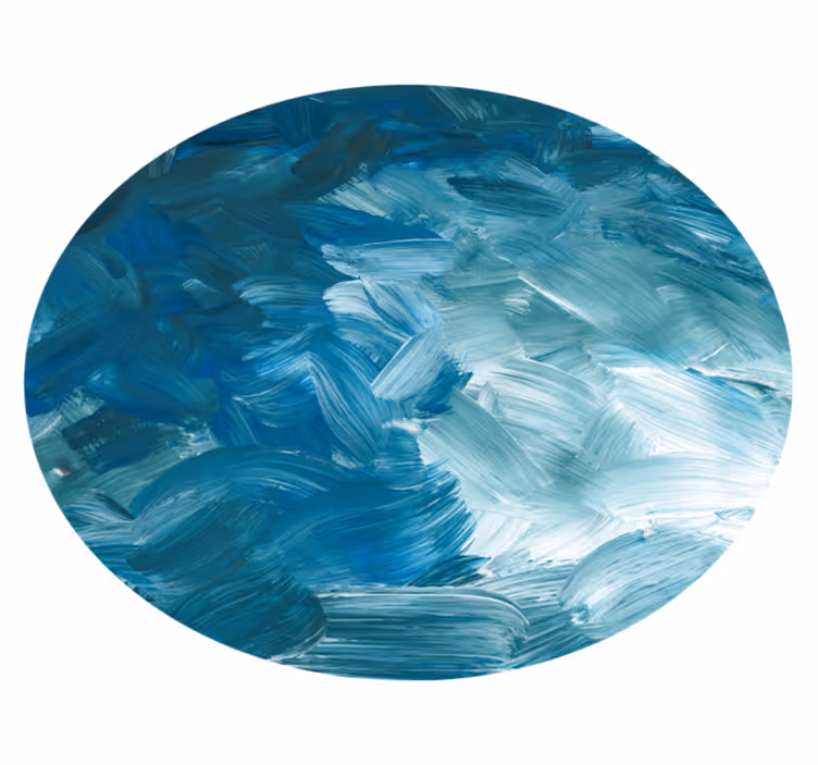 Tapis vinyle textures coups de peinture bleus - TenStickers