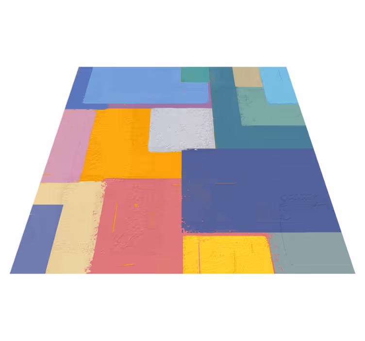 Tapis vinyles géométriques cubes abstraits vibrants - TenStickers