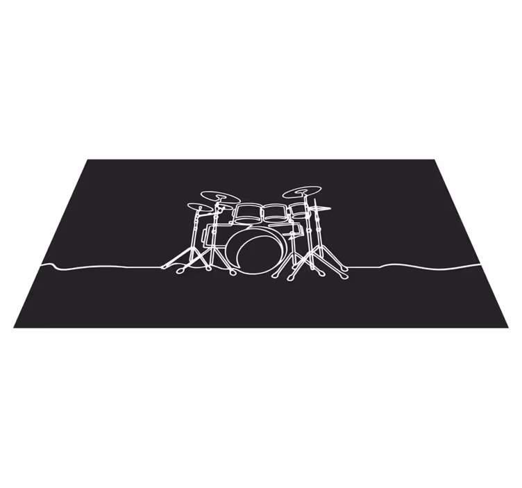 Tapis vinyle ado silhouette de batterie - TenStickers