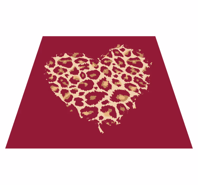 Tapis vinyle animal illustration à motif de cœur - TenStickers