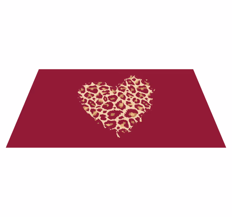 Tapis vinyle animal motif cœur - TenStickers
