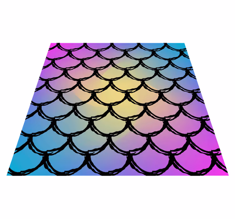 Tapis vinyle autouroute motif écailleux coloré - TenStickers