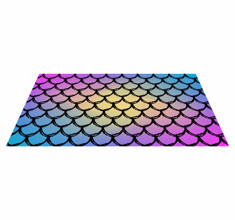 Tapis vinyle rectangulaire motif écailles colorées - TenStickers