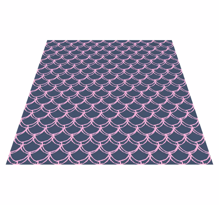 Tapis vinyle salle de bain lignes en coquille rose - TenStickers