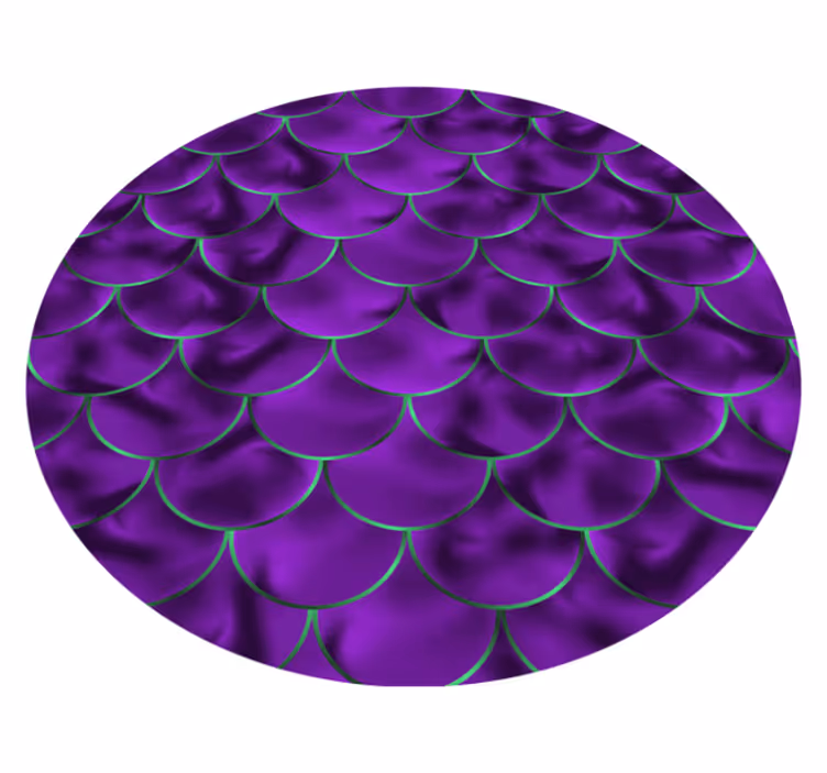 Tapis vinyle rond motif écaille violet - TenStickers