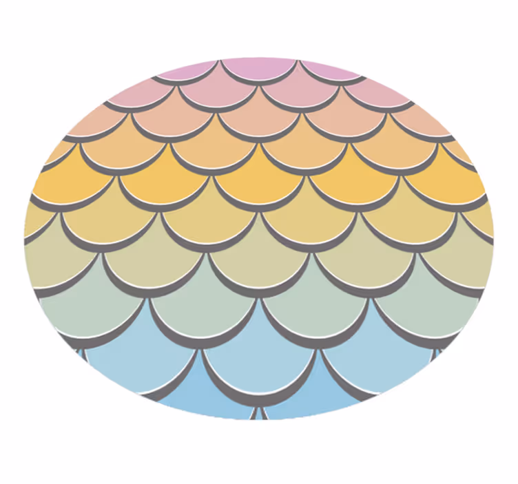 Tapis vinyle textures écailles de poisson colorées - TenStickers