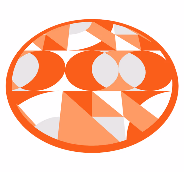 Tapis vinyles géométriques motifs rétro orange - TenStickers