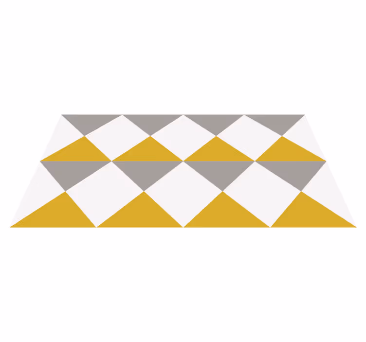 Tapis vinyles géométriques diamants gris et jaunes - TenStickers