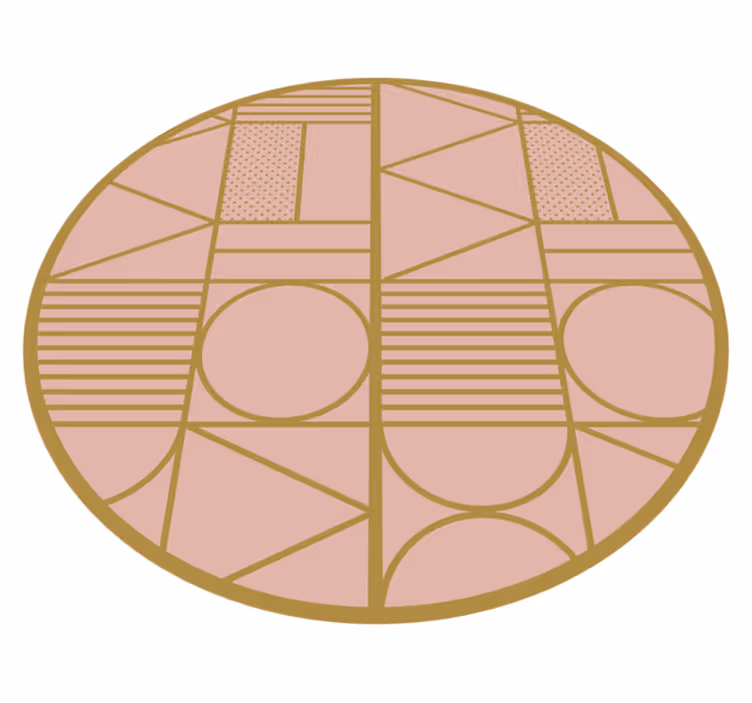 Tapis vinyles géométriques motif rose - TenStickers