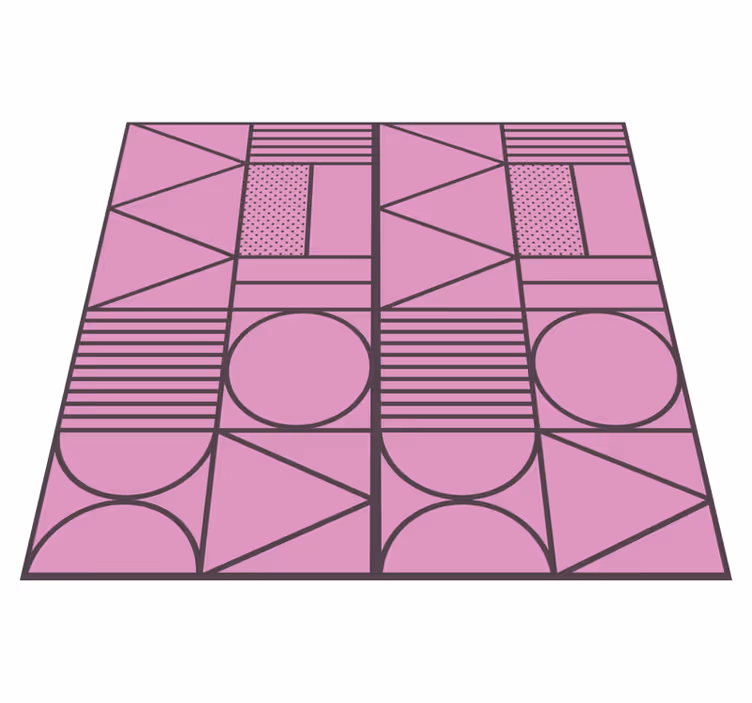 Tapis vinyles géométriques motif de formes roses - TenStickers