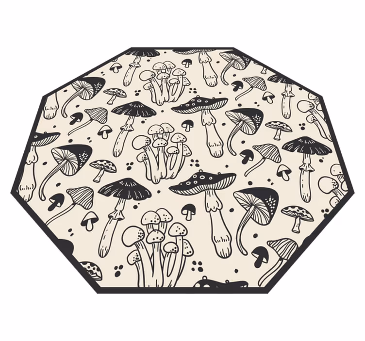 Tapis vinyle fleurs et plantes royaume des champignons - TenStickers