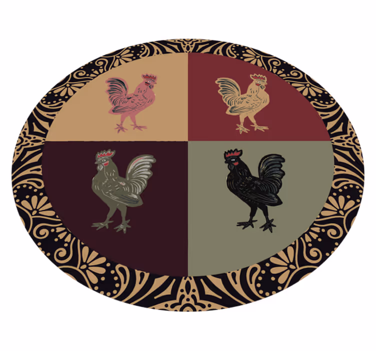 Tapis vinyle animal charmant motif de poulet - TenStickers