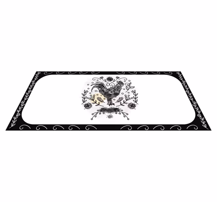 Tapis vinyle fleurs et plantes charmant motif de coq - TenStickers