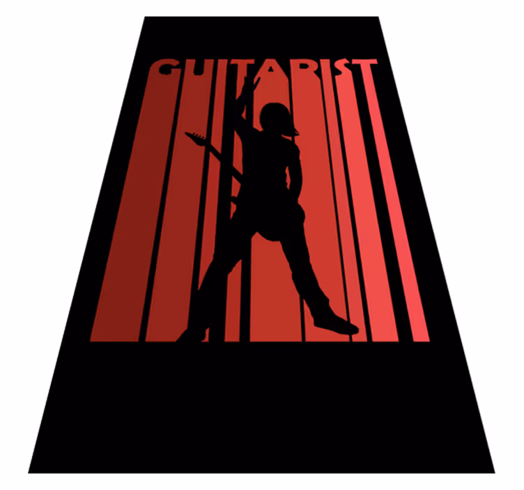 Tapis vinyle texture silhouette de guitariste - TenStickers