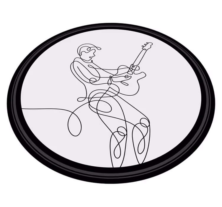 Tapis vinyle texture musicien de dessin au trait - TenStickers