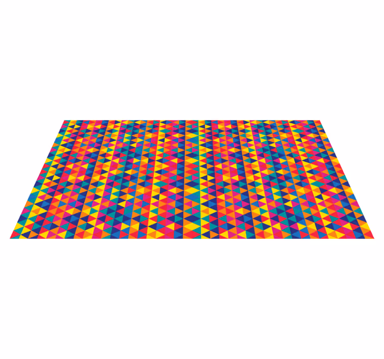 Tapis vinyles géométriques motif de triangles colorés - TenStickers