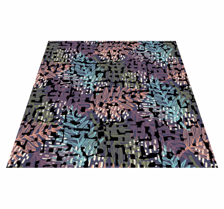 Tapis vinyle nature motif coloré feuillage - TenStickers