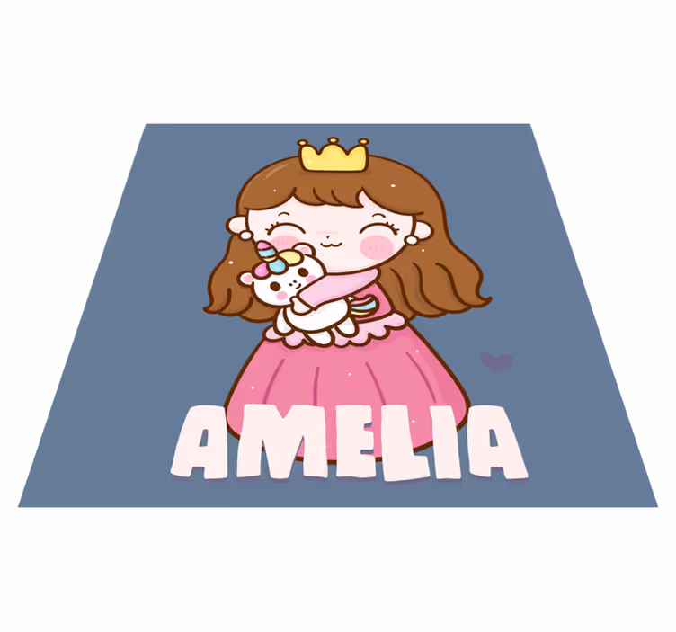 Tapis vinyle autres tapis princesse câlin licorne nom - TenStickers