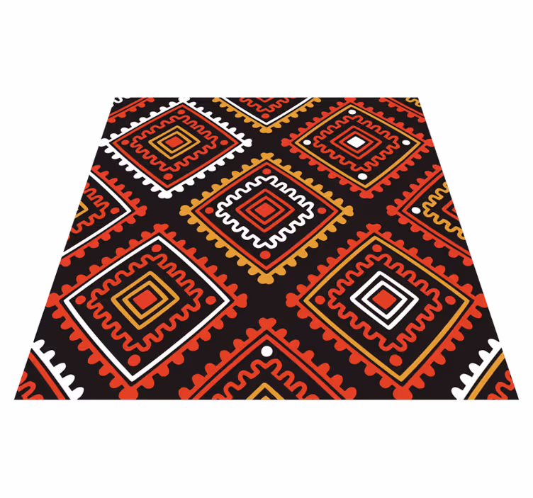 Tapis vinyle éthnique style géométrique vivant - TenStickers