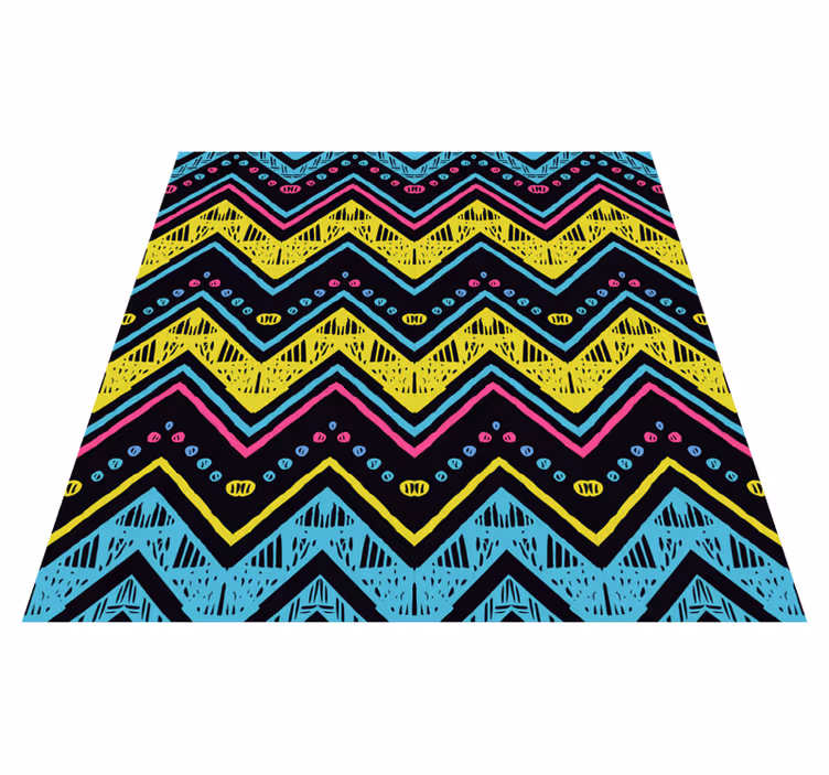 Tapis vinyles géométriques motif à chevrons vibrant - TenStickers