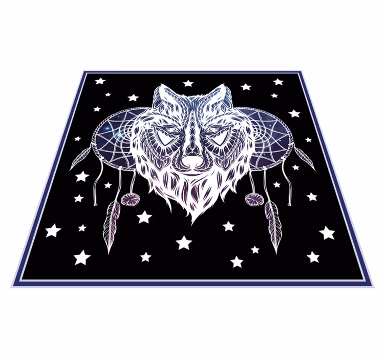Tapis vinyle chambre bébé attrape-rêves loup étoiles - TenStickers