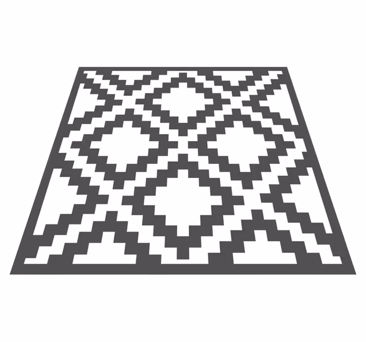 Tapis vinyles géométriques motif losanges noirs - TenStickers