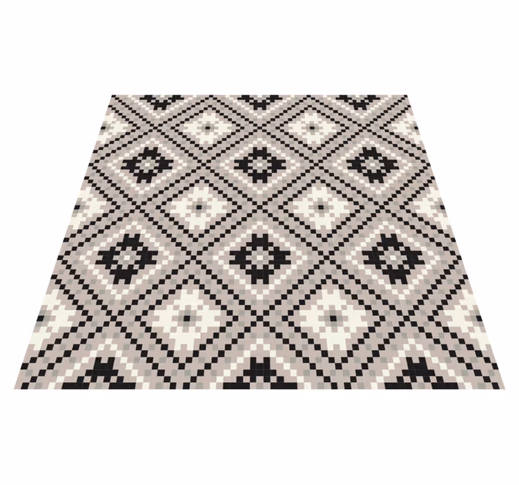 Tapis mosaique vinyle motif monochrome élégant - TenStickers