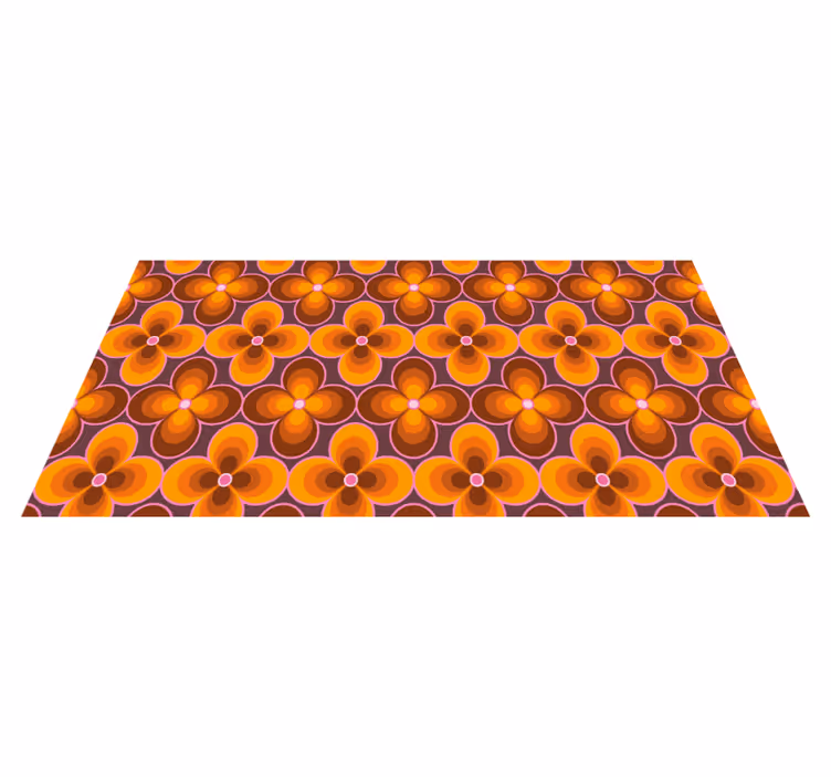 Tapis vinyle rétro Élément floral rétro - TenStickers