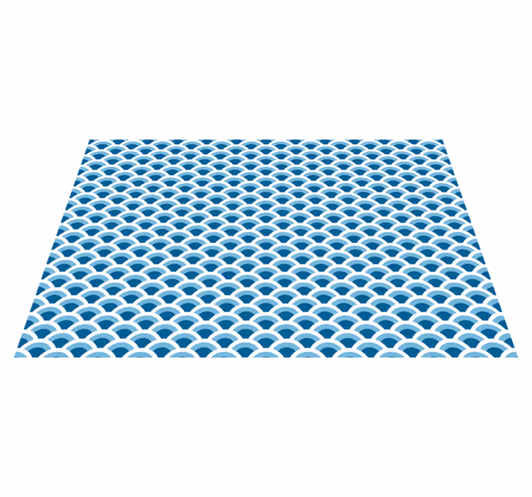Tapis vinyle nordique motifs de vagues bleues - TenStickers