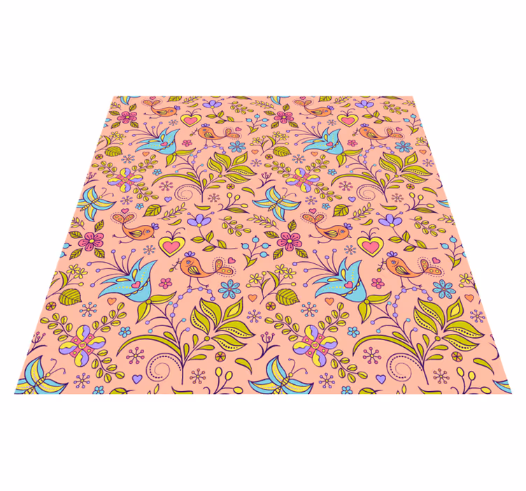 Tapis vinyle fleurs et plantes motif floral printemps - TenStickers