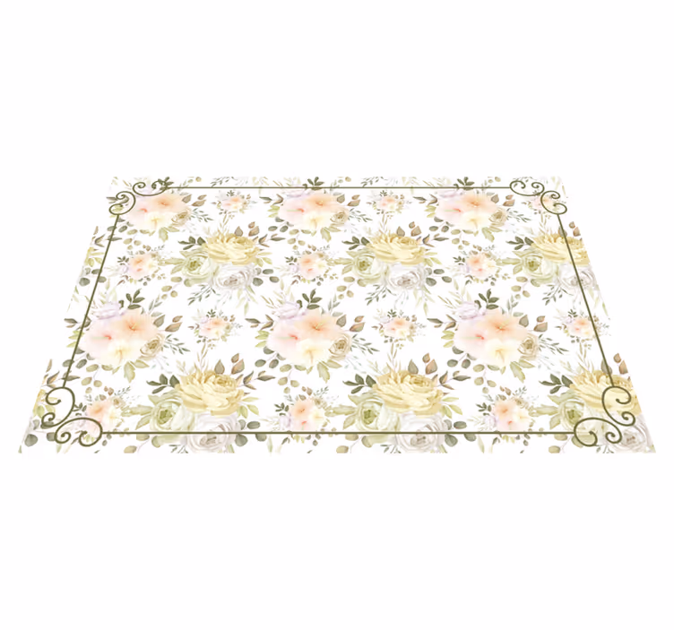 Tapis vinyle fleurs et plantes grâce botanique - TenStickers