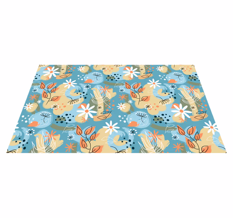 Tapis vinyle fleurs et plantes motifs floraux abstraits - TenStickers