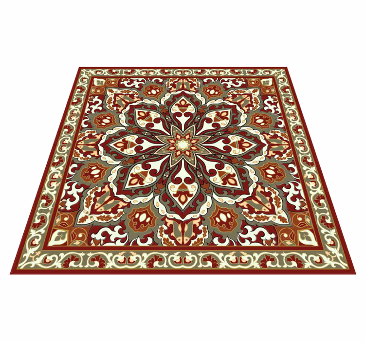 Tapis mosaique vinyle motif floral détaillé - TenStickers