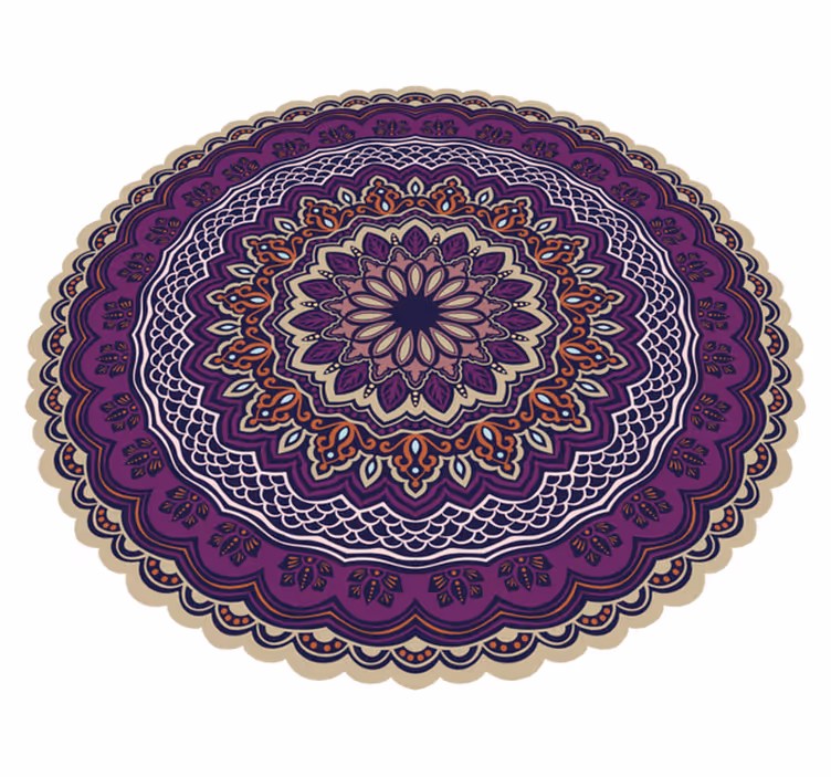 Tapis vinyle mandala design violet vibrant - TenStickers