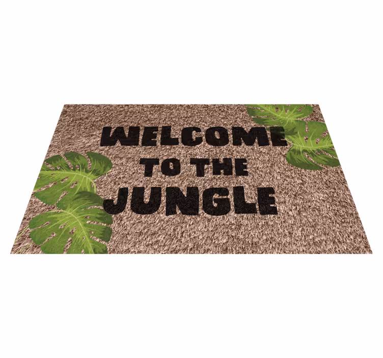 Tapis vinyle entrée bienvenue dans la jungle - TenStickers