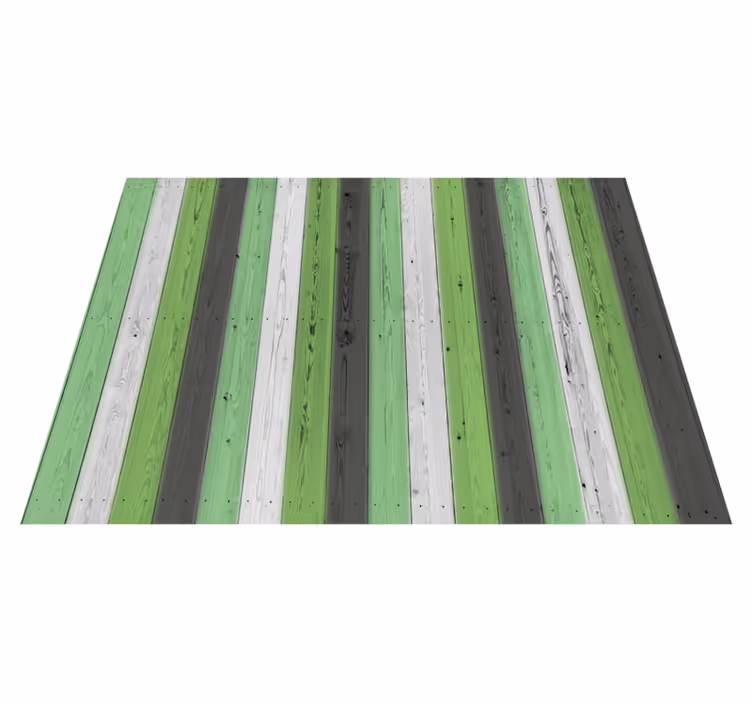 Tapis vinyle imitation parquet panneaux à rayures vertes - TenStickers