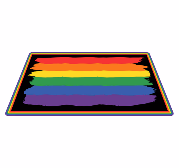 Tapis vinyle rayures lignes multicolores arc-en-ciel - TenStickers