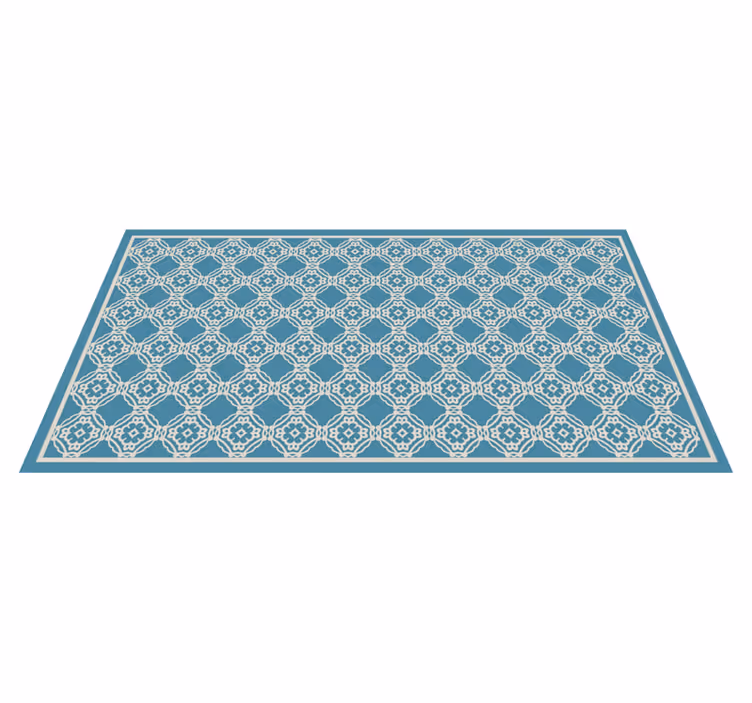 Tapis mosaique vinyle élégante composition bleue - TenStickers