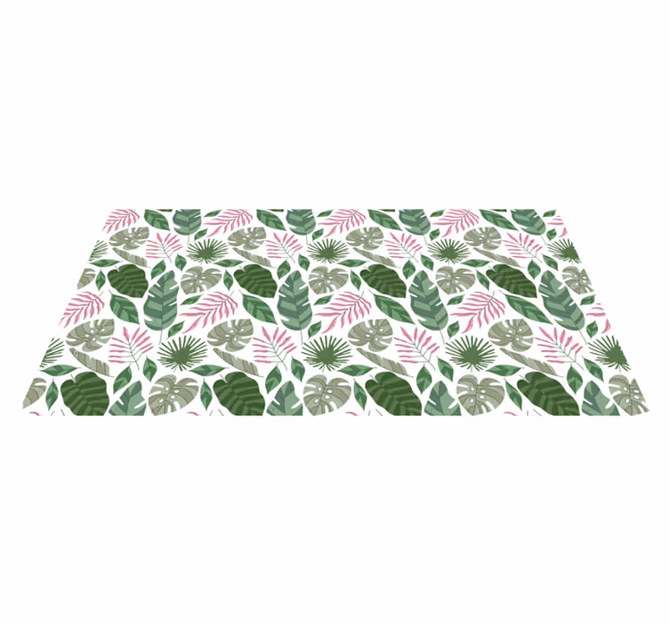 Tapis vinyle nature motifs feuillage tropical - TenStickers