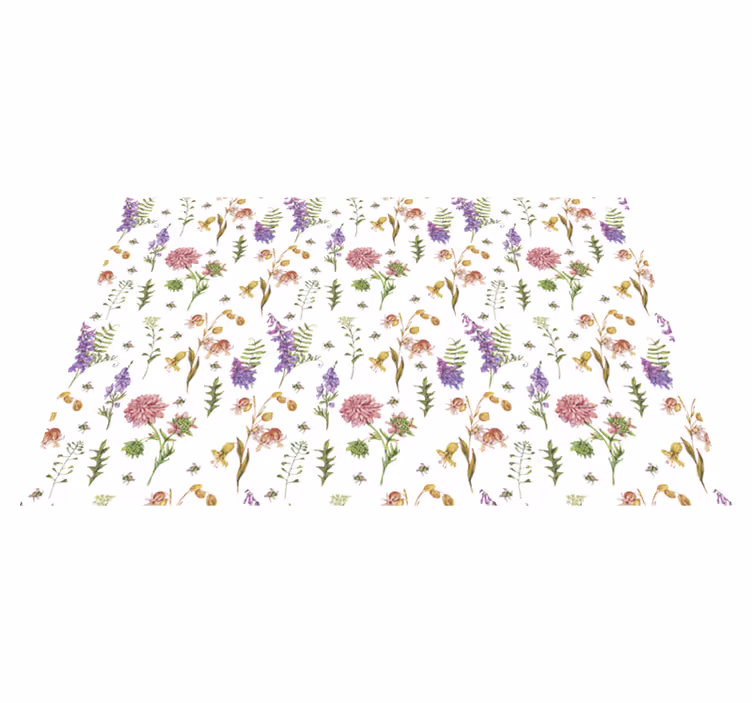 Tapis vinyle fleurs et plantes composition florale Éclatante - TenStickers