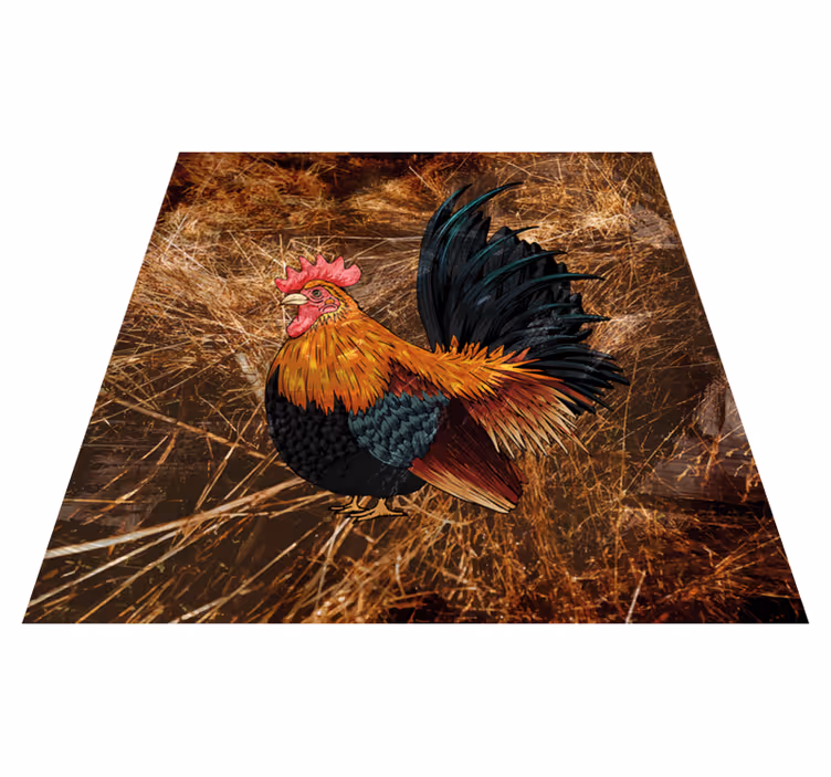 Tapis vinyle animal coq vibrant - TenStickers