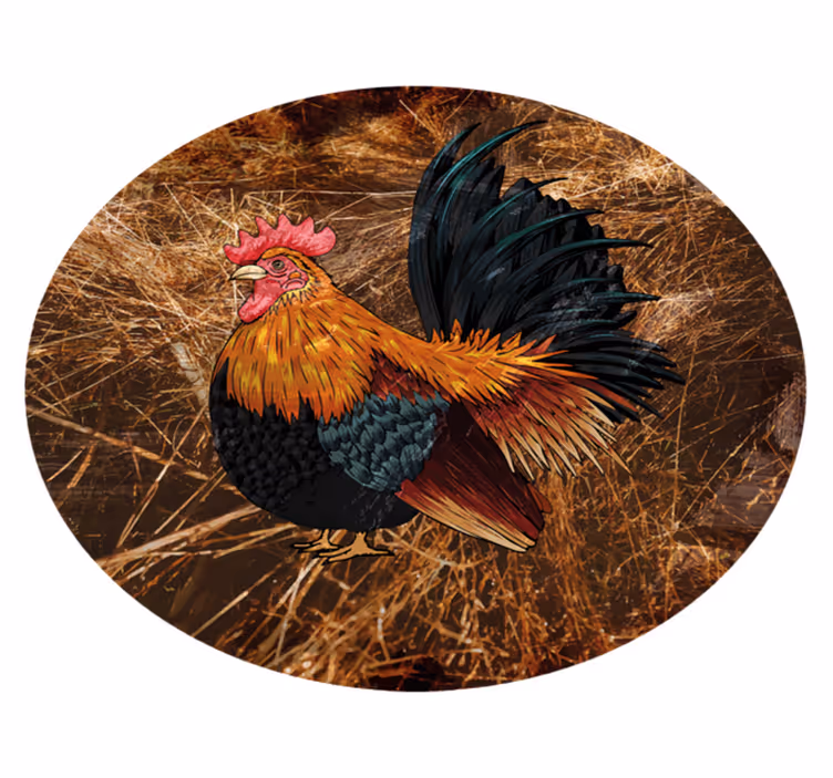 Tapis vinyle animal coq coloré décoratif - TenStickers