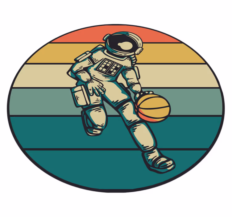 Tapis vinyle jeux jeu de basket-ball des astronautes - TenStickers