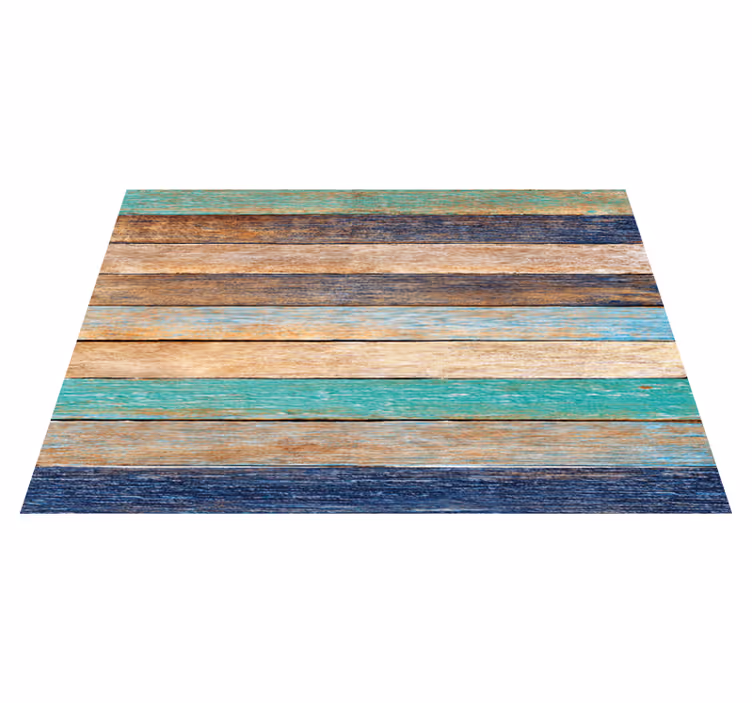 Tapis vinyle imitation parquet planches de bois multicolores - TenStickers