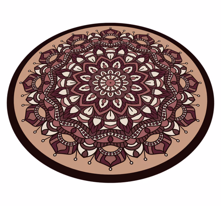 Tapis vinyle mandala motif complexe marron - TenStickers