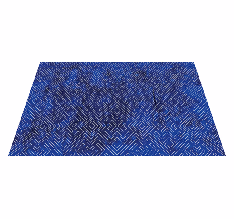 Tapis vinyles géométriques motif tribal bleu marine - TenStickers