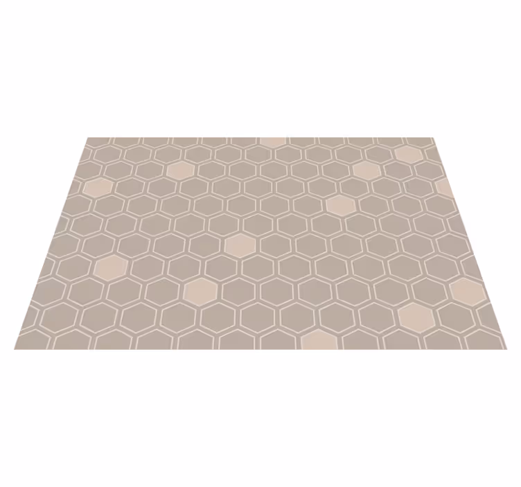 Tapis vinyles géométriques motif hexagonal beige - TenStickers