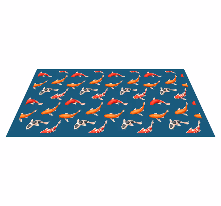 Tapis vinyle nature motif de poisson koi - TenStickers
