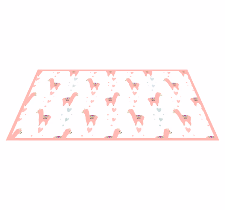 Tapis vinyle chambre bébé motif d'amour de lama - TenStickers