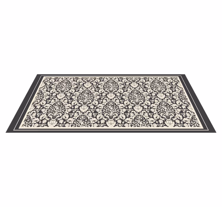 Tapis vinyle rétro élément botanique élégant - TenStickers